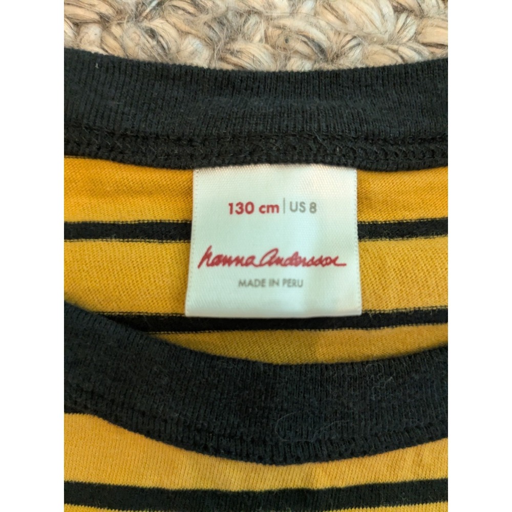 Hanna Andersson Long Sleeve T-Shirt Halloween Bat Applique Striped Kids 130 US 8 - Picture 3 of 7